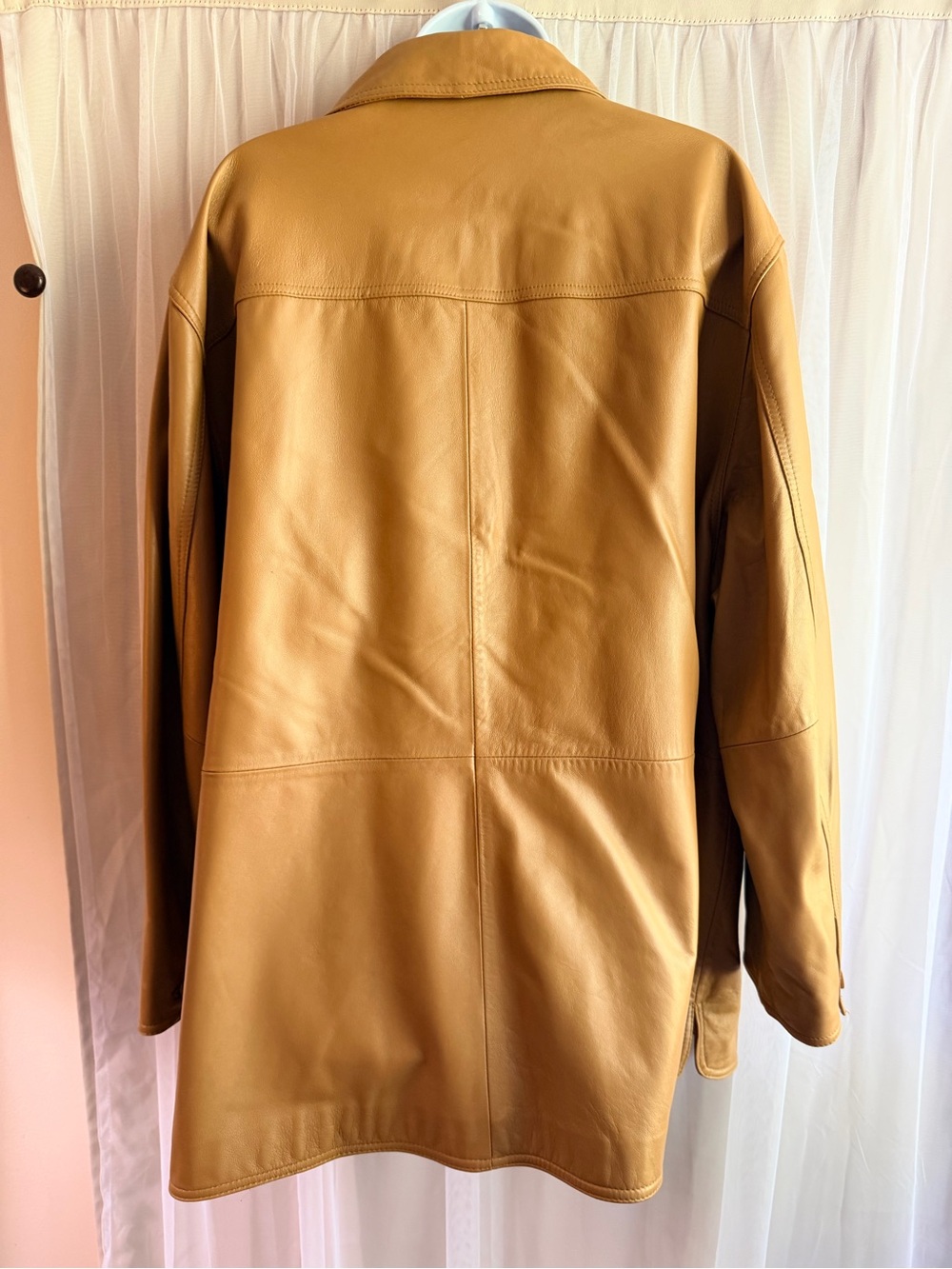 Women's Tan butter soft Leather Button-Front Jacket - Picture 2 of 8